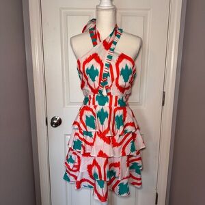 NWT Oliphant Ikat Print Halter Dress